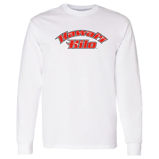 Hawaii Hilo Vulcans Arch Logo Long Sleeve T Shirt - White