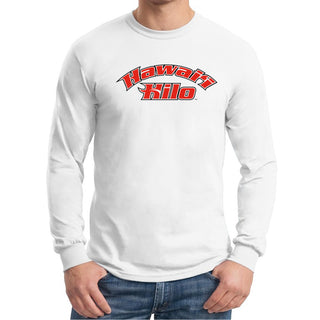 Hawaii Hilo Vulcans Arch Logo Long Sleeve T Shirt - White