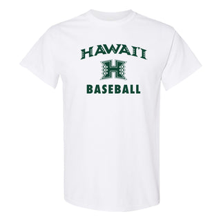 Hawaii Rainbow Warriors Arch Logo Baseball T Shirt - White