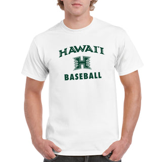 Hawaii Rainbow Warriors Arch Logo Baseball T Shirt - White