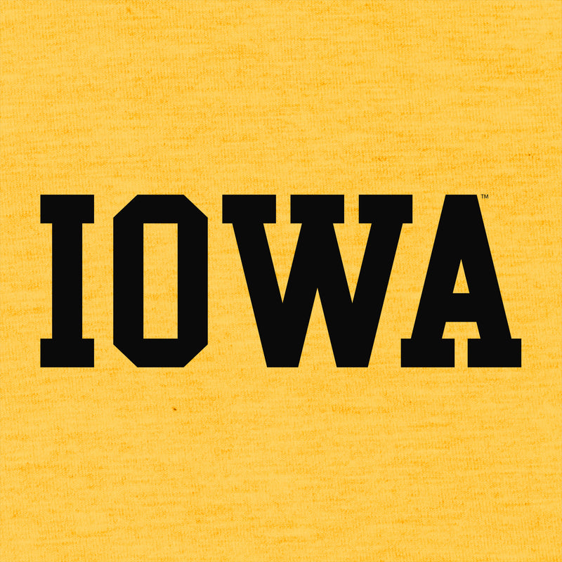 University of Iowa Hawkeyes Basic Block Canvas Triblend T Shirt - Yellow Gold Triblend