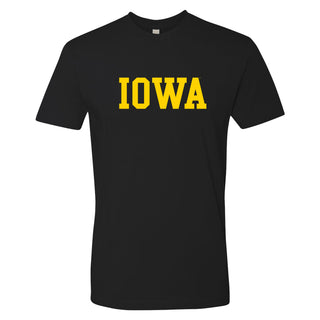 University of Iowa Hawkeyes Basic Block Premium Cotton Short Sleeve T Shirt - Black