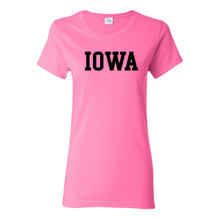 University of Iowa Hawkeyes Basic Block Womens Short Sleeve T Shirt - Azalea