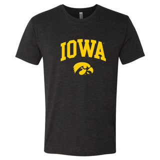 University of Iowa Hawkeyes Arch Logo Triblend Short Sleeve T Shirt- Vintage Black