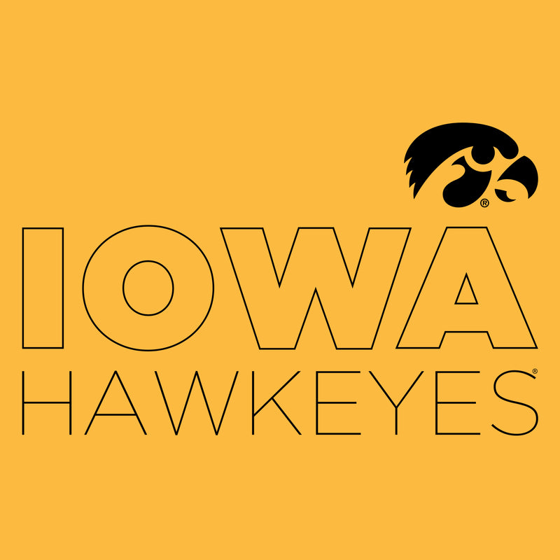Modern Outline Iowa Hawkeyes Heavy Blend Hoodie - Gold