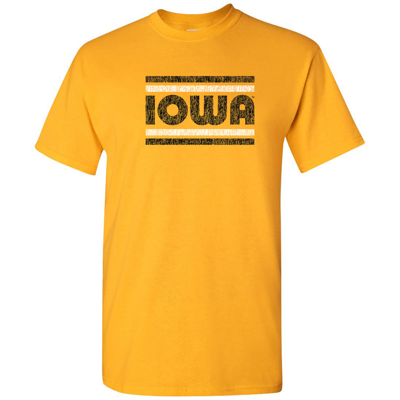 Iowa Hawkeyes Retro Underline T Shirt - Gold