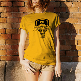 University of Iowa Hawkeyes Basketball Board Short Sleeve T Shirt - Gold