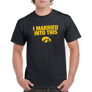 University of Iowa Hawkeyes I Married Into This Short Sleeve T-Shirt - Black