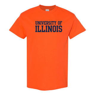 University of Illinois Fighting Illini Basic Block Cotton T-Shirt - Orange