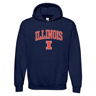 University of Illinois Fighting Illini Arch Logo Cotton Hoodie - Navy