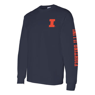 Illinois Double Sleeve Long Sleeve - Navy