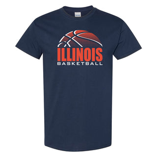 Illinois Fighting Illini Basketball Shadow Cotton T-Shirt - Navy