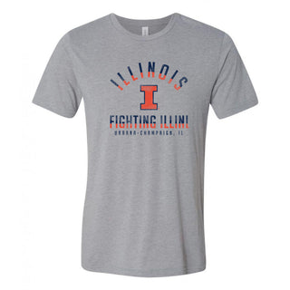 University of Illinois Fighting Illini Division Arch Canvas T-Shirt - Athletic Grey