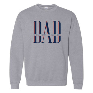 Illinois Classic Dad Crewneck - Sport Grey