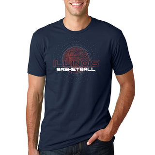 Illinois Basketball Rezzed - Premium Cotton Tee - Midnight Navy