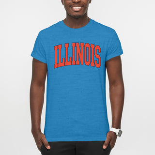 University of Illinois Fighting Illini Mega Arch T-Shirt - Heather Sapphire