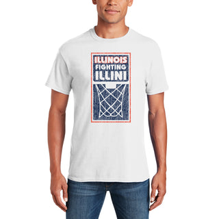 Illinois Fighting Illini Basketball Net Block T Shirt - White