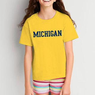 Michigan Basic Block Short Sleeve Youth - Maize