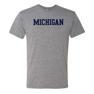 Michigan Basic Block NLA Triblend T Shirt - Premium Heather