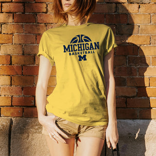 Basketball Hype Michigan Basic Cotton Short Sleeve T Shirt - Maize