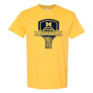 Basketball Board Michigan Basic Cotton Short Sleeve T Shirt - Maize