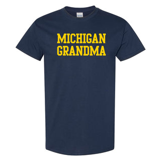 Michigan Basic Block Grandma Short Sleeve T-Shirt - Navy