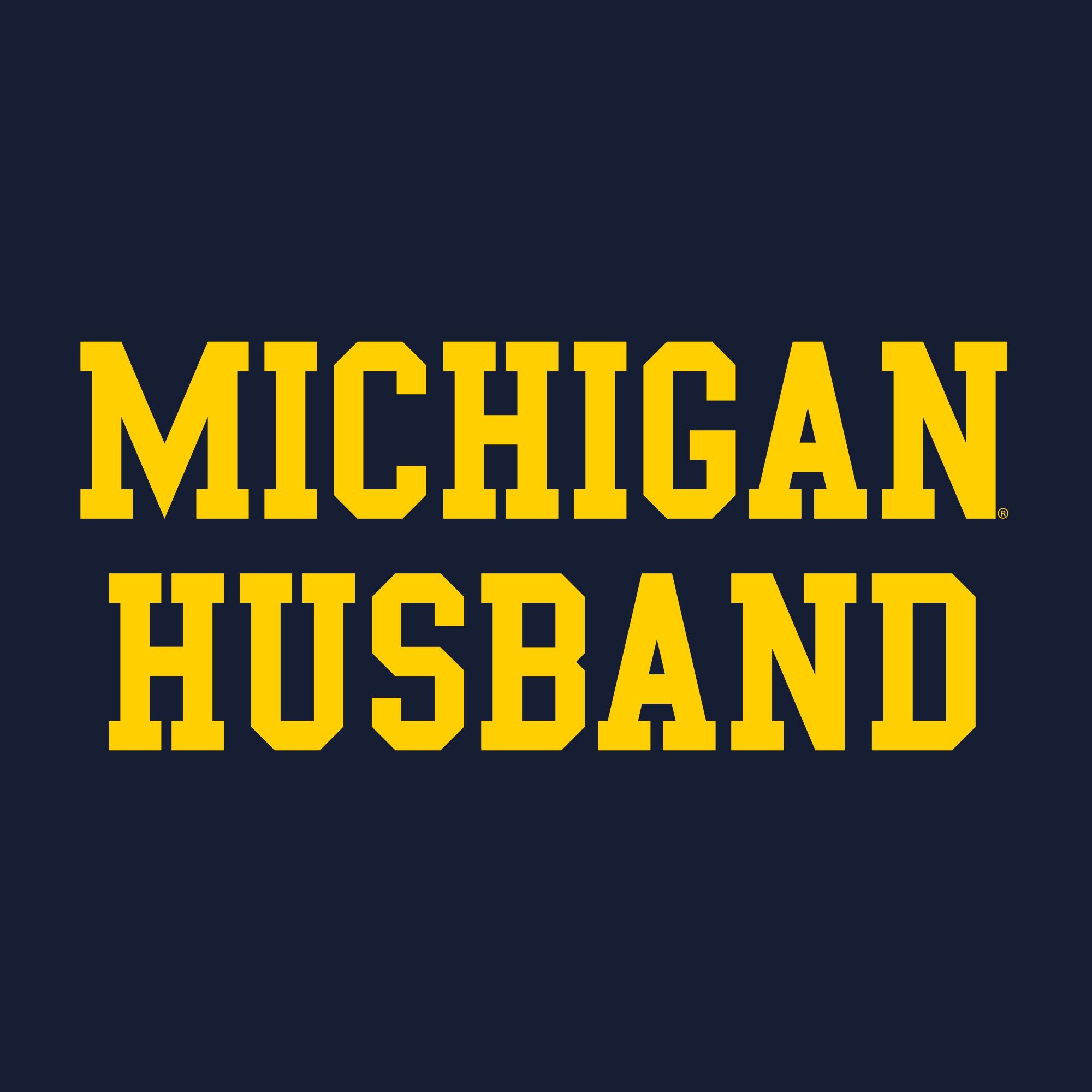 Michigan Wolverines Basic Block Husband T Shirt - Navy