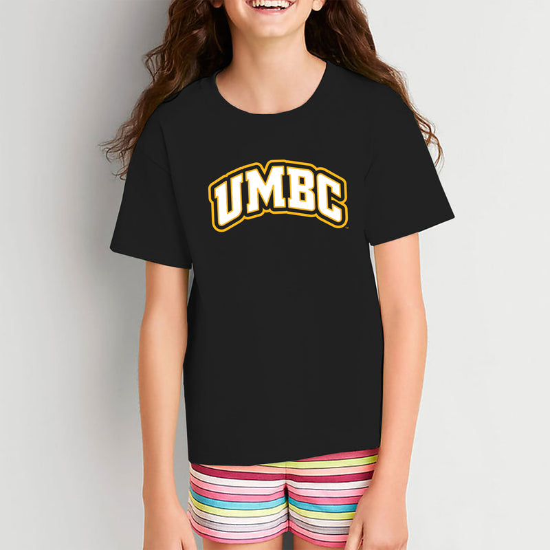 University of Maryland Baltimore County Retrievers Basic Block Short Sleeve Youth T Shirt - Black