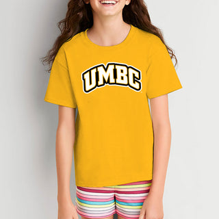 University of Maryland Baltimore County Retrievers Basic Block Short Sleeve Youth T Shirt - Gold