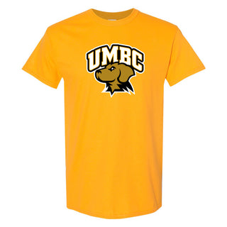 University of Maryland Baltimore County Retrievers Arch Logo Short Sleeve T Shirt - Gold