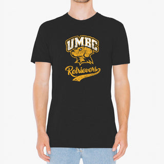 University of Maryland Baltimore County Retrievers Retro Script Short Sleeve T Shirt - Vintage Black