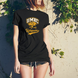 University of Maryland Baltimore County Retrievers Retro Script Short Sleeve T Shirt - Vintage Black