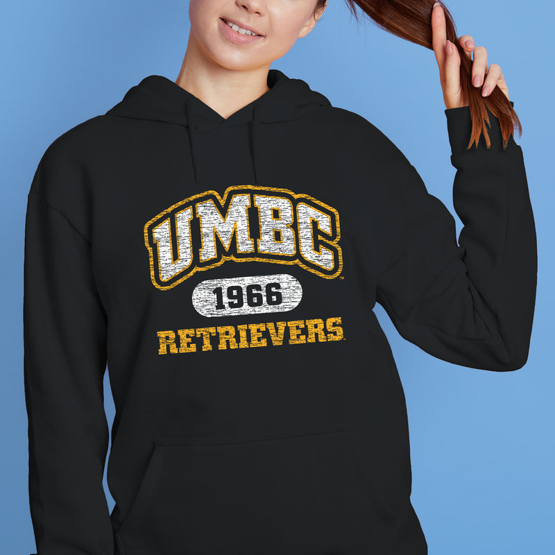 University of Maryland Baltimore County Retrievers Athletic Arch Heavy Blend Hoodie - Black
