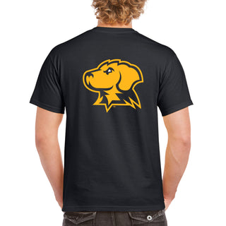 University of Maryland Baltimore County Retrievers Front Back Print Short Sleeve T Shirt - Black