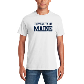 Maine Black Bears Basic Block T Shirt - White