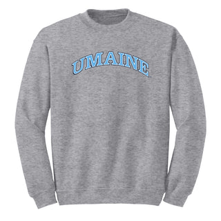 Maine Black Bears Arch Logo Crewneck Sweatshirt - Sport Grey