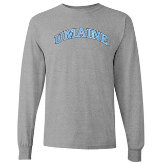 Maine Black Bears Arch Logo Long Sleeve T Shirt - Sport Grey