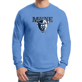 Maine Black Bears Primary Logo Long Sleeve T Shirt - Carolina Blue