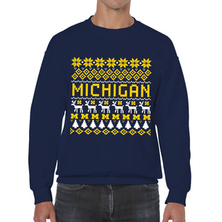 Michigan Holiday Sweater Sweatshirt - Navy