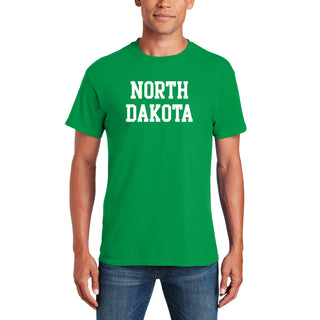 University of North Dakota Fighting Hawks Basic Block Short Sleeve T Shirt - Irish Green