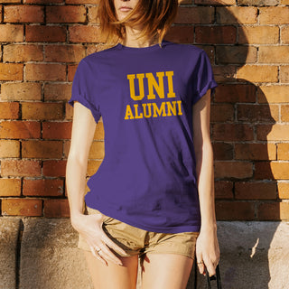 University of Northern Iowa Panthers Basic Block Alumni Short Sleeve T Shirt - Purple