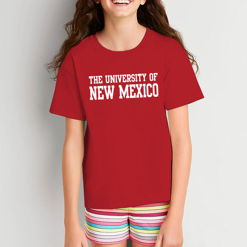 University of New Mexico Lobos Basic Block Cotton Youth T-Shirt - Red