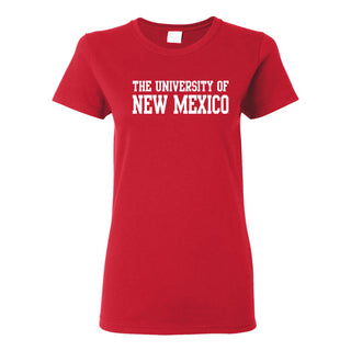 University of New Mexico Lobos Basic Block Cotton Womens T-Shirt - Red