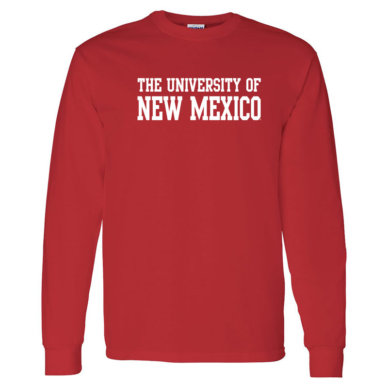 University of New Mexico Lobos Basic Block Cotton Long Sleeve T-Shirt - Red