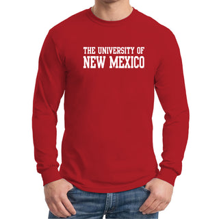 University of New Mexico Lobos Basic Block Cotton Long Sleeve T-Shirt - Red