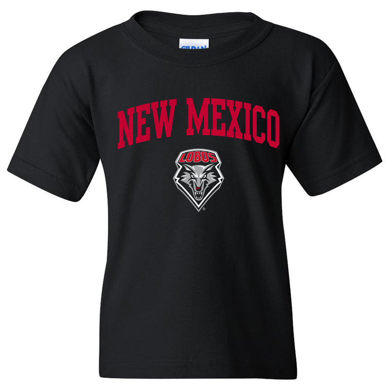 University of New Mexico Lobos Arch Logo Cotton Youth T-Shirt - Black