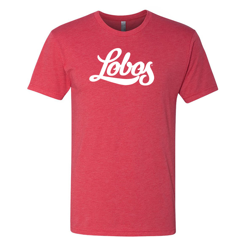 University of New Mexico Lobos Script Wordmark T-Shirt- Vintage Red