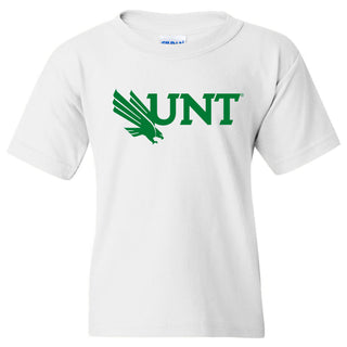 University of North Texas Mean Green Primary Logo Cotton Youth T-Shirt - White