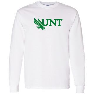 University of North Texas Mean Green Primary Logo Cotton Long Sleeve T-Shirt - White