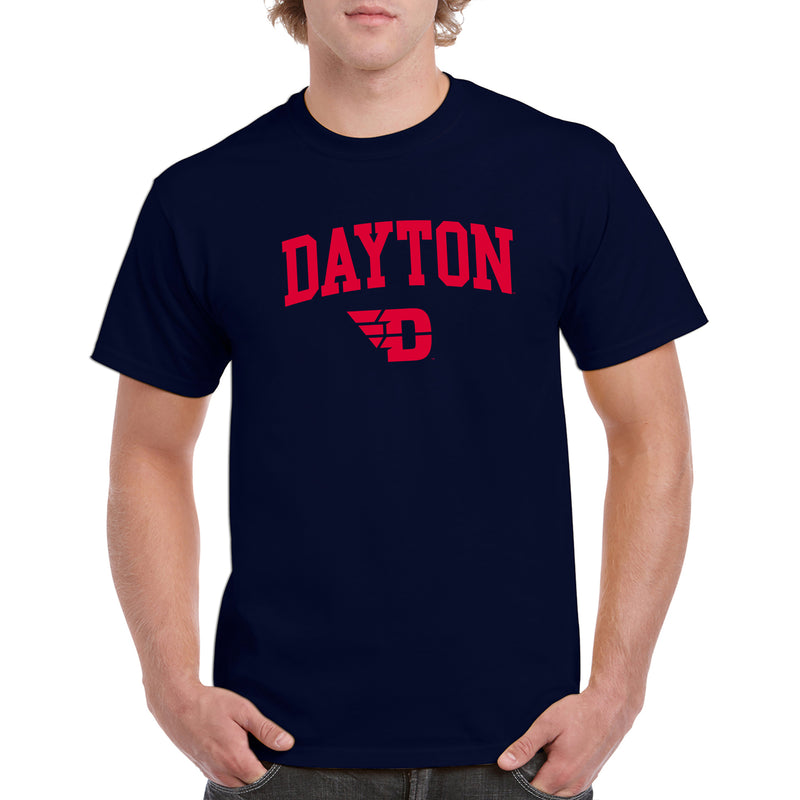 University of Dayton Flyers Arch Logo Short Sleeve T Shirt - Navy